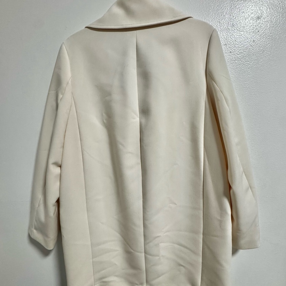 H&M Cream Longline Blazer Coat XS | NWT | Business Casual Light Academia Jacket - Picture 2 of 6
